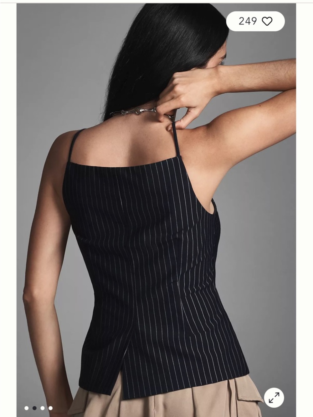 Sunday in Brooklyn Navy Pinstripe Vest Top - Picture 5 of 6